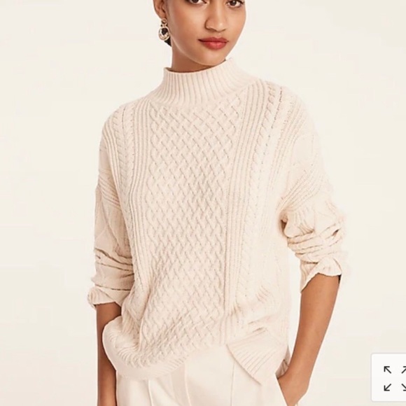 J. Crew Sweaters - Like new! J. Crew mockneck cable knit (100% cotton)